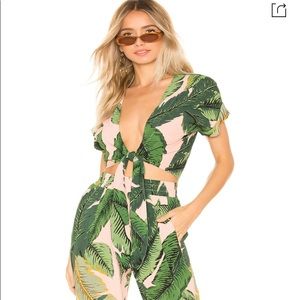 Beach Riot Piper Top in Pink Palm (Revolve)